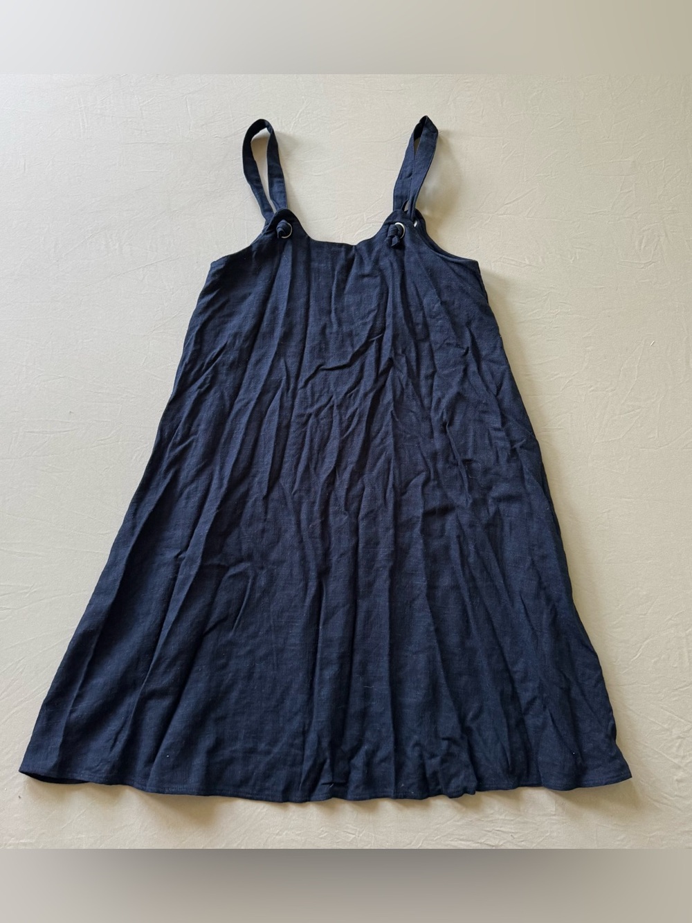 Mirrou linen-blend pinafore sundress